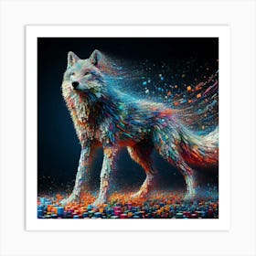 Abstract, wolf of cubes 1 Art Print