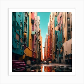 Colorful City Street Art Print