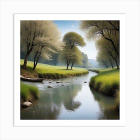 River In Spring 2 Art Print