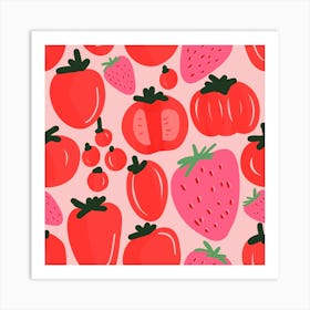 Tomatoes And Strawberries Art Print