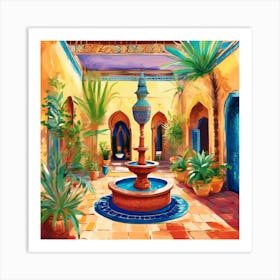 Courtyard Of A Moroccan House Art Print