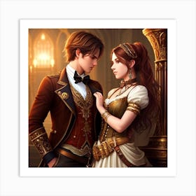 Steampunk Couple 1 Art Print