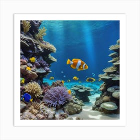 Exploring the Ocean's Hidden Beauty Coral Reef Art Print