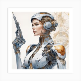 Futuristic Woman 11 Art Print