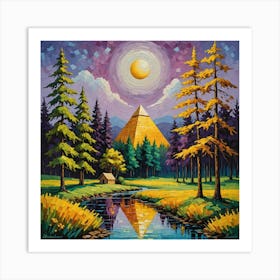 Pyramid In The Forest Art Print