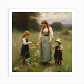 Shonda art prints Girl In A Meadow Art Print