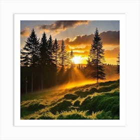 Sunrise In The Forest 7 Art Print