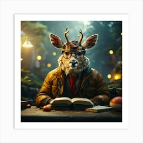 Portrait Of A Deer Art Print