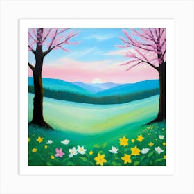 Sunset In The Spring Art Print