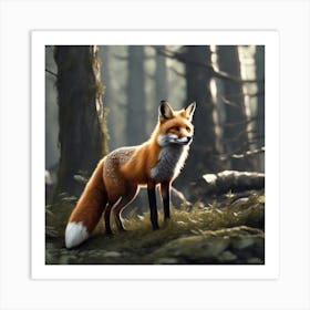 Fox In The Forest 91 Art Print