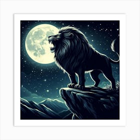 Lion At Night 1 Art Print