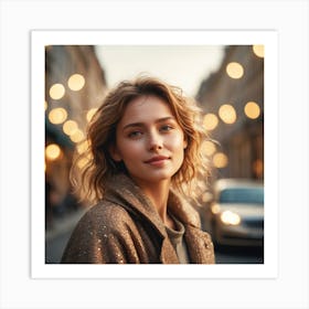 Portrait of a happy young woman Art Print