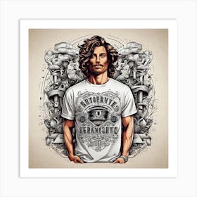 Man With A T - Shirt Art Print