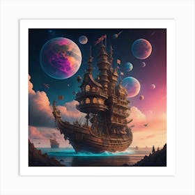 Steampunk Pirate Ship 1 Art Print