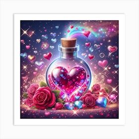 Heart In A Bottle Art Print