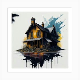 Colored House Ink Painting (81) Art Print