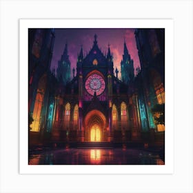 Cathedral At Night 2 Art Print