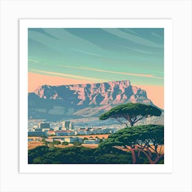 A Table Mountain In Cape Town Lofi Illustration 1720033597 1 Art Print