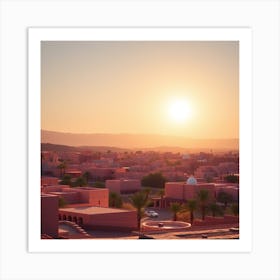 Sunset In Sahara Desert Art Print