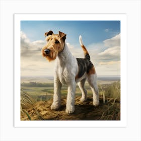 Wire Hair Fox Terrier In The Countryside Art Print