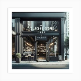 Black Coffee Shop 3 Art Print