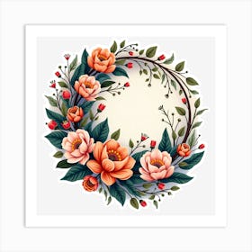 Floral Wreath 10 Art Print