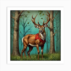 Deer In The Woods 29 Art Print