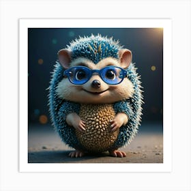 Hedgehog With Glasses 3 Art Print