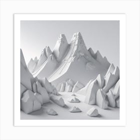 Firefly An Illustration Of A Beautiful Majestic Cinematic Tranquil Mountain Landscape In Neutral Col (51) Art Print