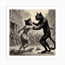 Cat And The Mouse 1 Art Print