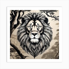 Lion Head 22 Art Print