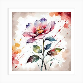 Watercolor Flower Painting Art Print