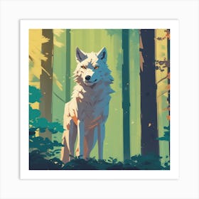 Wolf In The Forest 68 Art Print