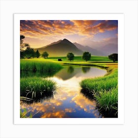 Sunset Over A Lake 7 Art Print