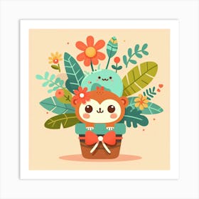 Jungle Bouquet, Vector art 1 Art Print