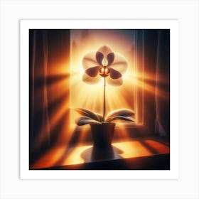 Orchid On A Window Sill Art Print