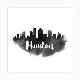 Watercolor Houston Skyline Art Print