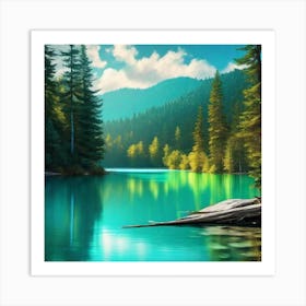 Lake In The Forest 2 Art Print