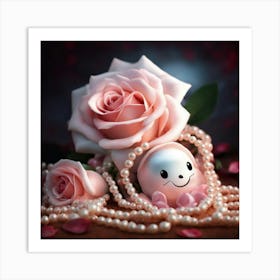 Pearls And Roses 1 Art Print