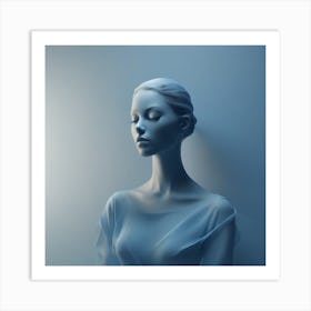 Silhouette a woman Art Print