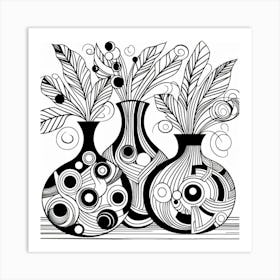 Three Vases 2 Art Print