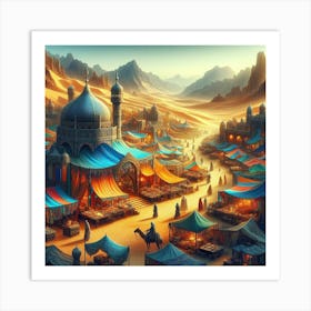 Market in the Desert Art Print