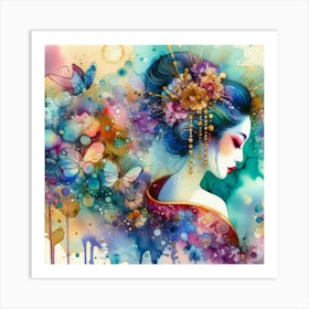 Creativel Geisha Illustration 183 Art Print