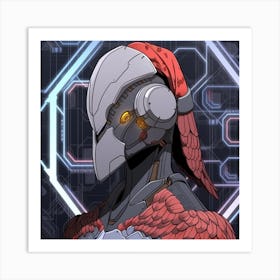 Bird In A Helmet Art Print