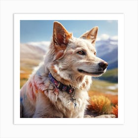 Dog In The Mountains Art Print