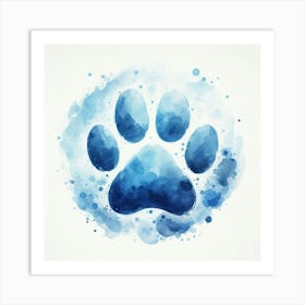 Watercolor Dog Paw Print 1 Art Print