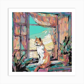 Cat In The Window 1 Art Print