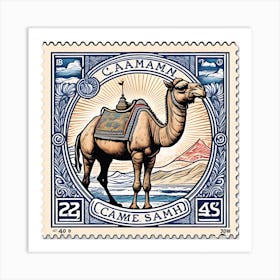 Camel On Stamp Art Poster Art Print