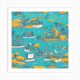 Seaside Town Art Print