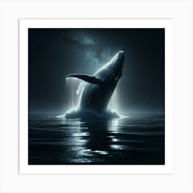 Breaching Whale Art Print